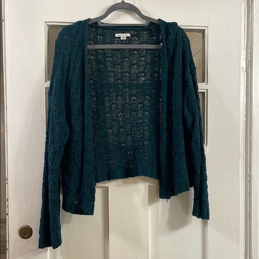 American Eagle Women's L Teal Cardigan